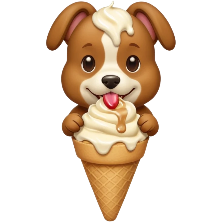 Dog eating ice cream emoji