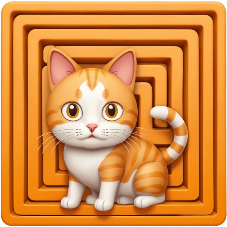 A cartoon cat in a maze with Carter emoji