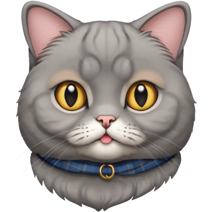 scottish fold cat grey with small ears emoji