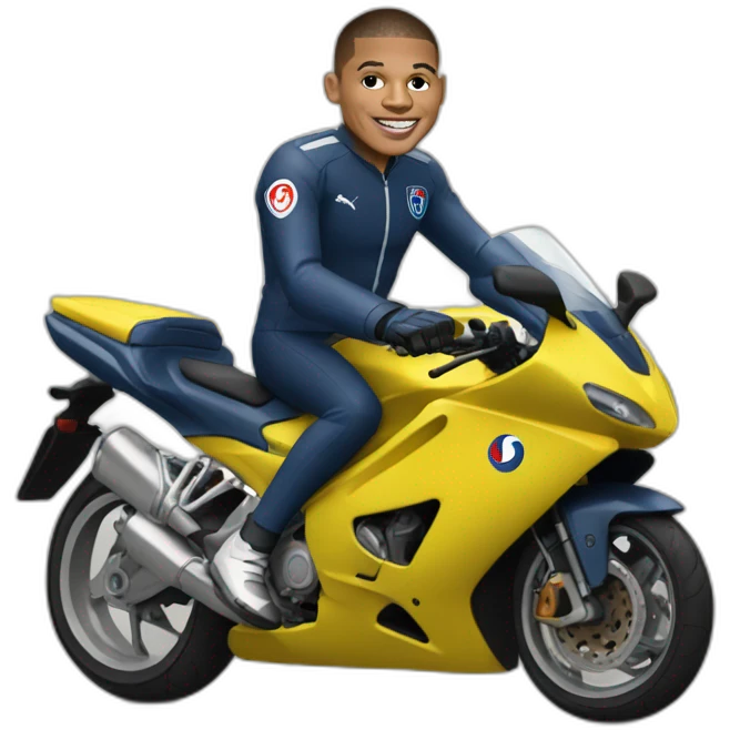 mbappé sur une moto emoji
