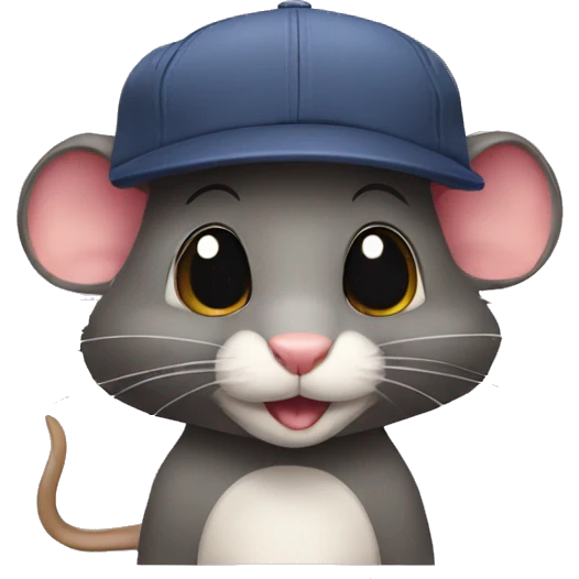 Ratón con gorra emoji