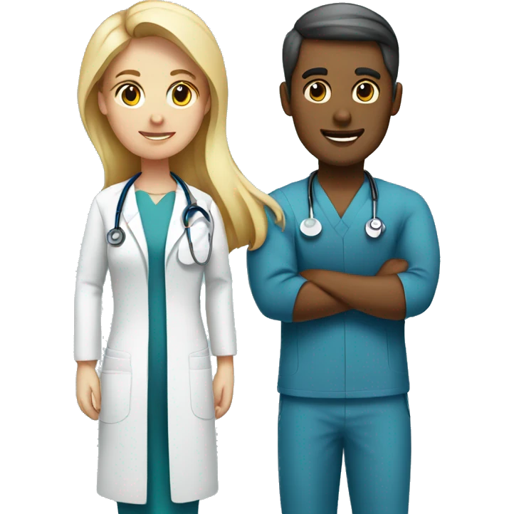 Male Nurse and female doctor emoji