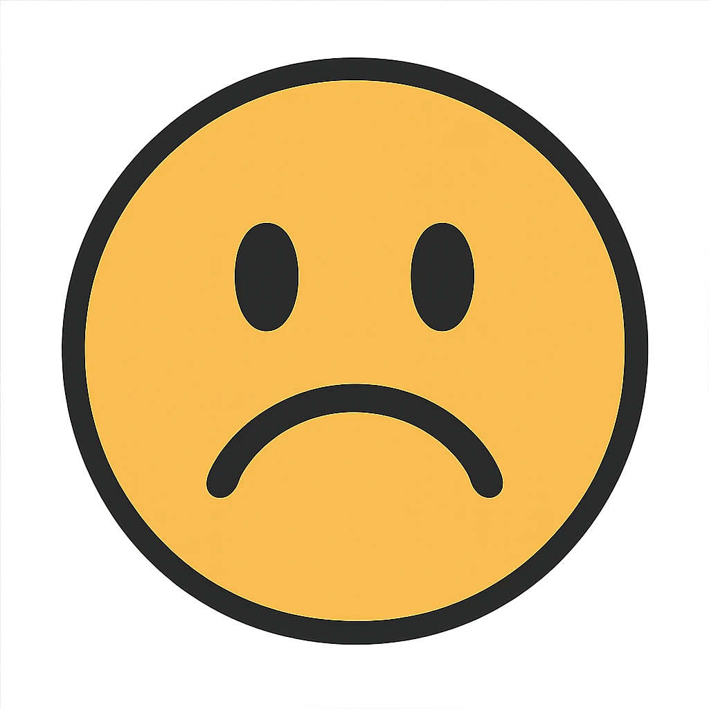 flat toon style frowny face emoji emoji