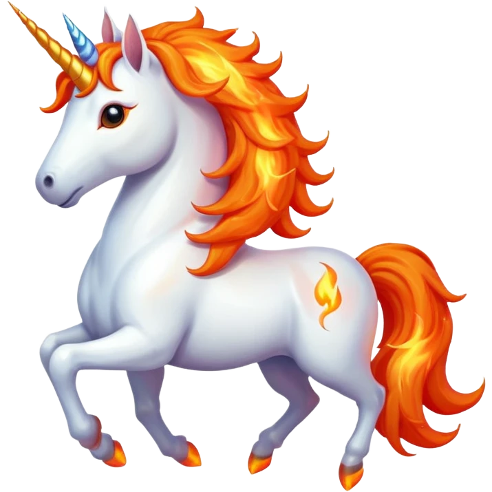 Unicorn  fire around it emoji