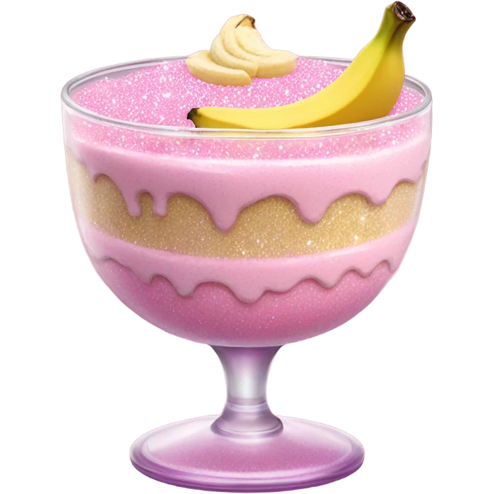 Pink banana pudding with glitter  emoji