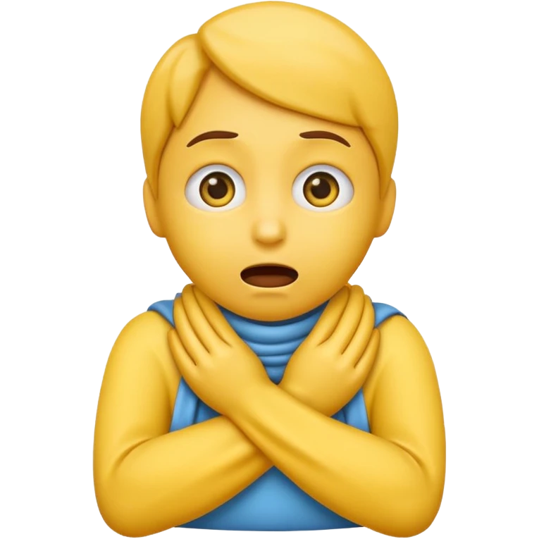 Emoji having hands wrapped around their neck and their eyes looking up  emoji