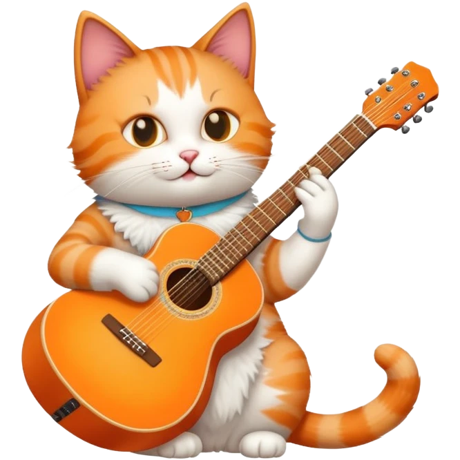 Cat playing the guitar  emoji