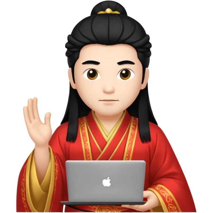chinese god with laptop emoji