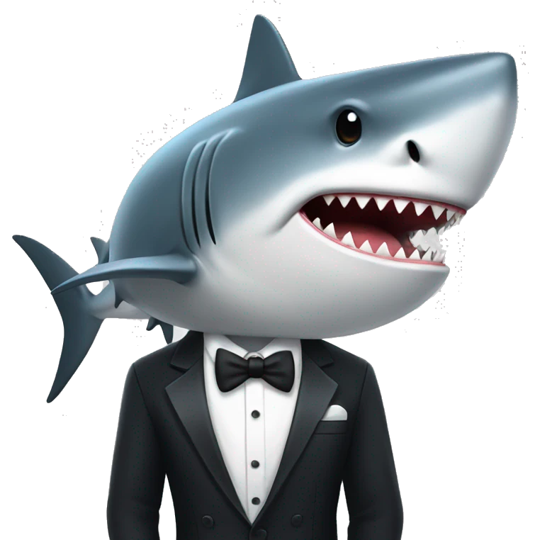 Shark with tuxedo  emoji