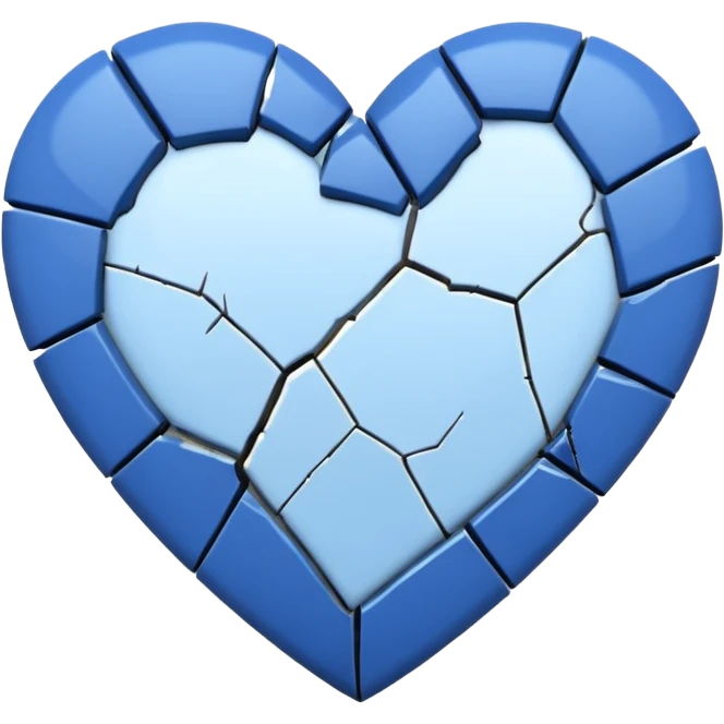 blue heart with small crack emoji
