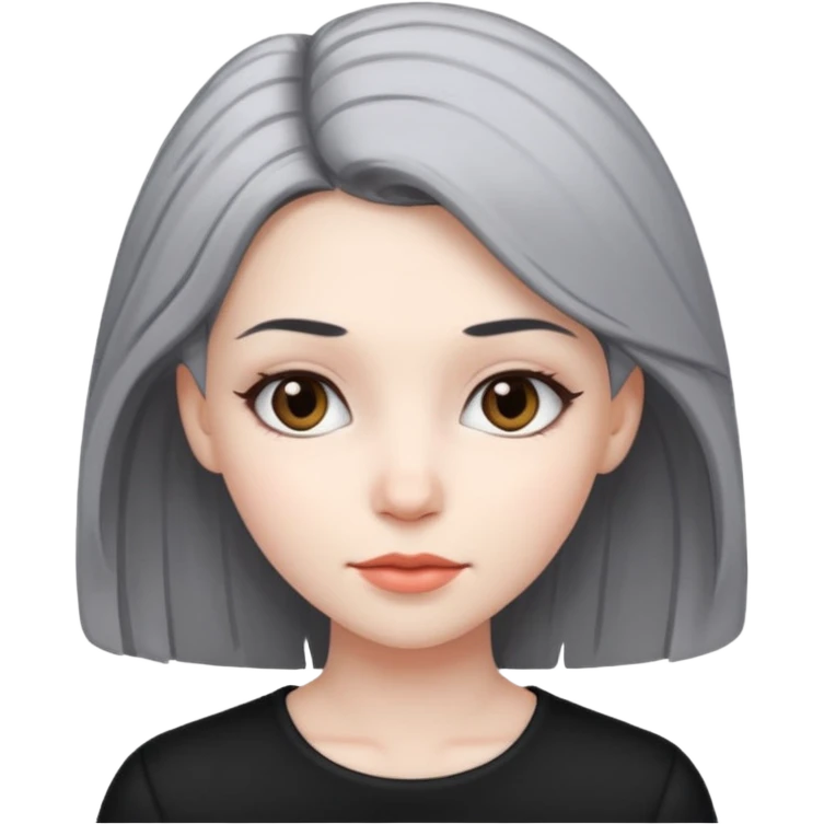 Young woman with black and gray hair
 emoji