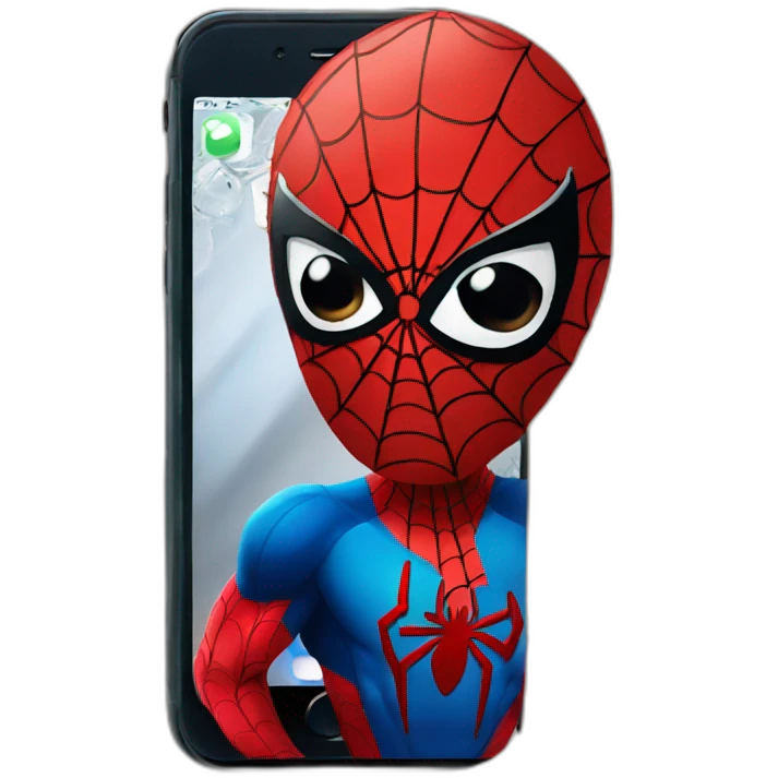 Spiderman with iPhone  emoji