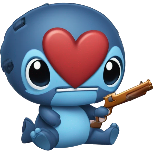 stich con corazón roto y pistola emoji