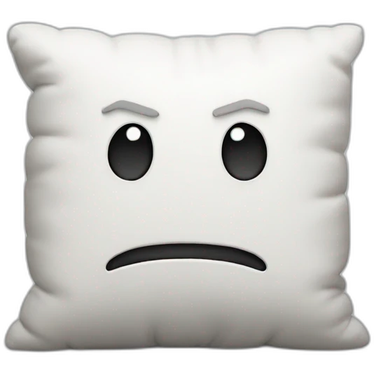 a white fluffy pillow with an angry face with boxing gloves as little hands on the sides emoji