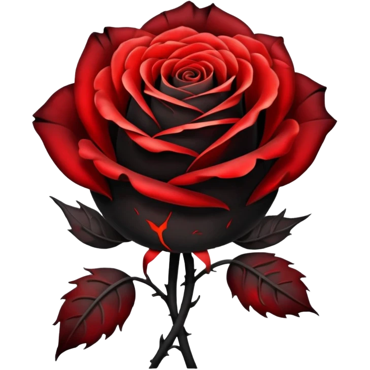 A black burning rose emoji
