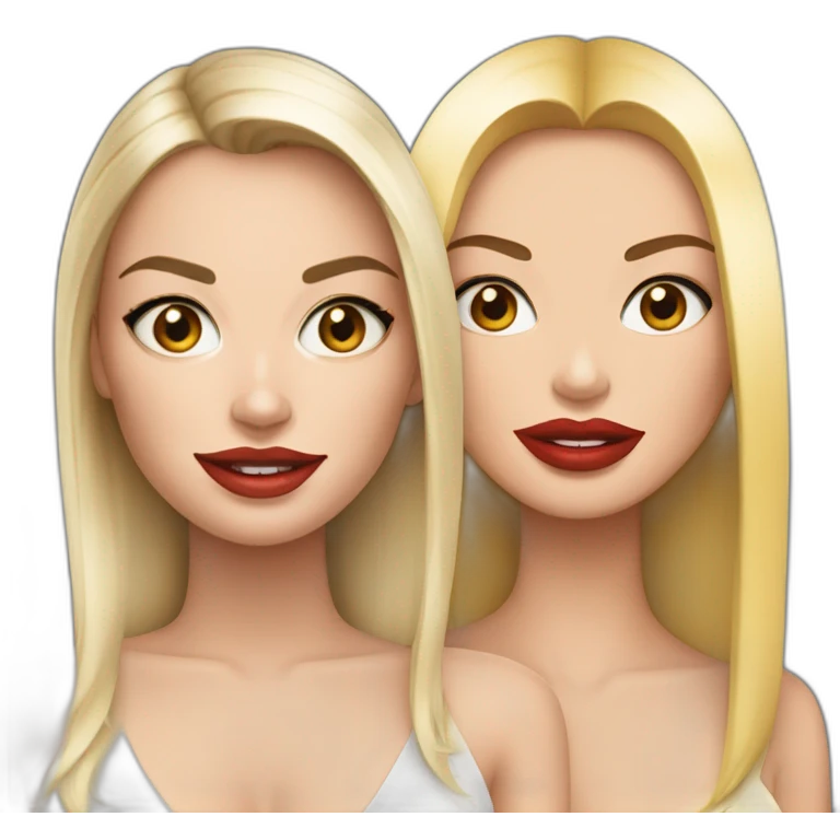 Margot robbie and megan fox with straight hair emoji