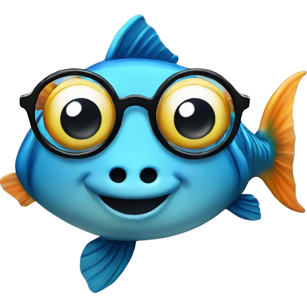 Fish wearing glasses  emoji