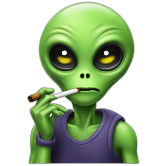 alien smoking a cigarrette emoji