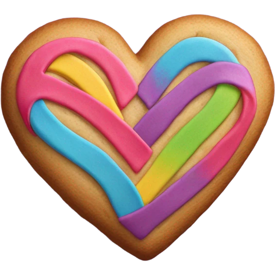 Suicide awareness ribbon, heart cookie emoji