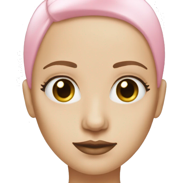 baldheaded white woman with pink lashes emoji