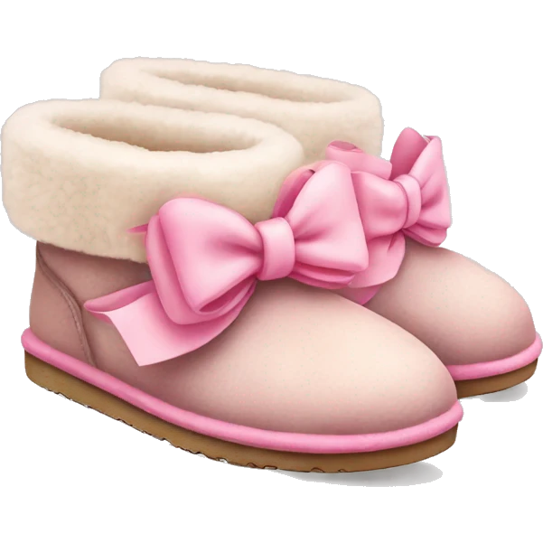 cute ugg slippers with pink bow emoji