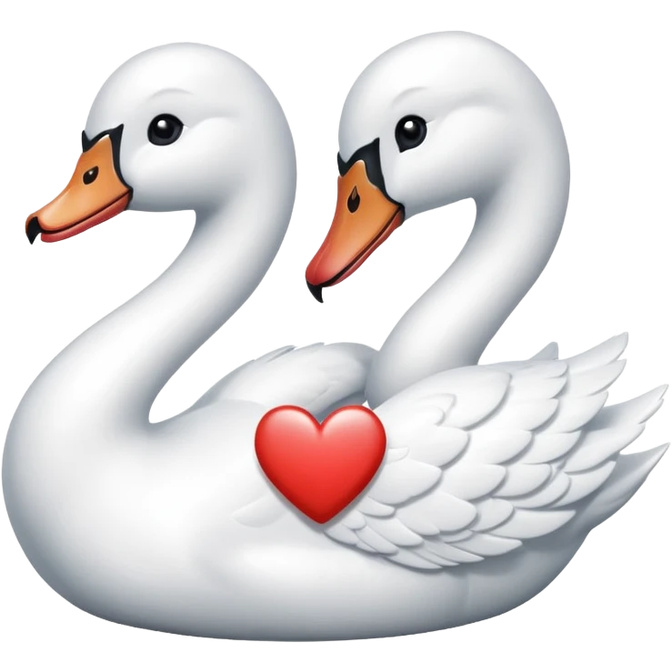 White swan & white heart with the letter" U " emoji