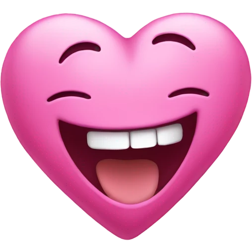 Pink heart laughing  emoji