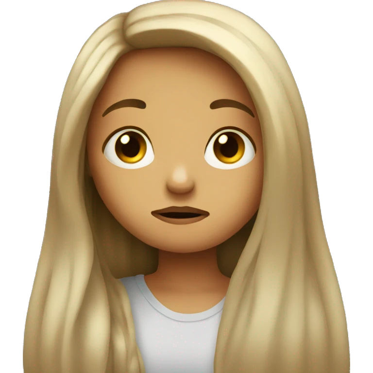 sad girl with long hair emoji