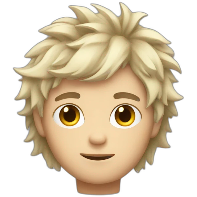 white boy with messy hair emoji