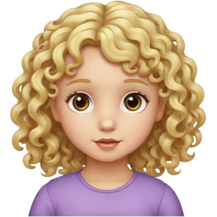 little girl with blonde curly hair emoji