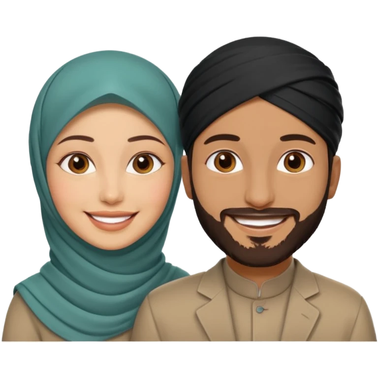 muslim couple beautiful finish emoji