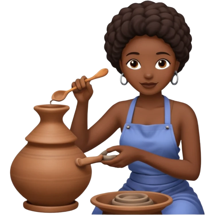 Pottery Wheel Artist black woman  emoji
