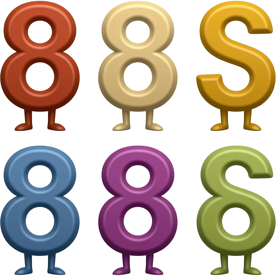 8 8 all with legs note on emoji