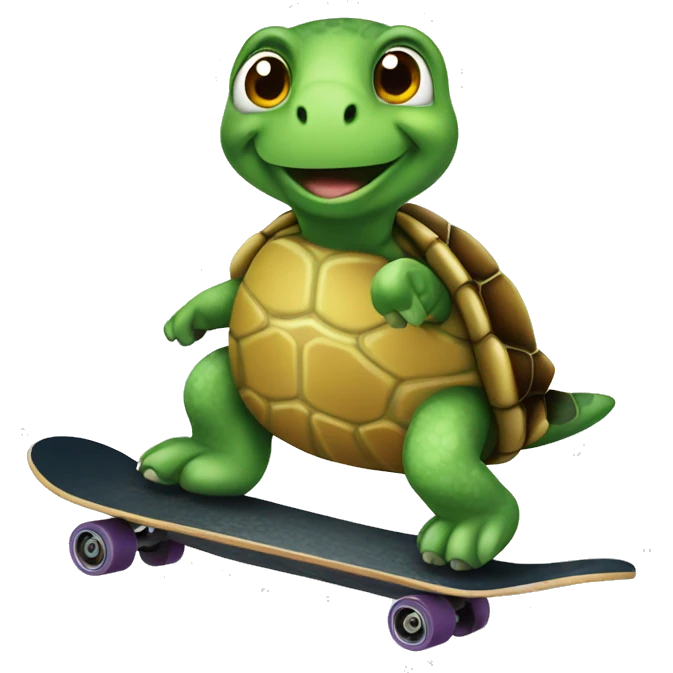 Turtle on skateboard  emoji