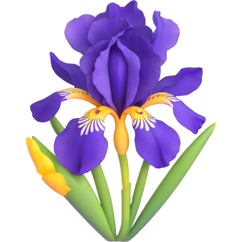 beautiful purple iris flower with yellow center emoji