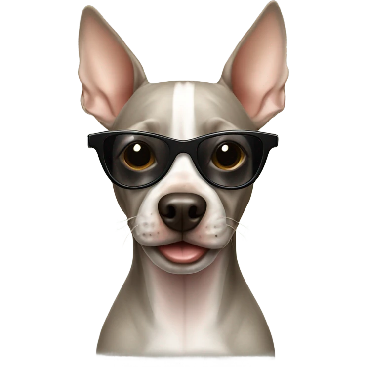 American Hairless Terrier with sunglasses  emoji