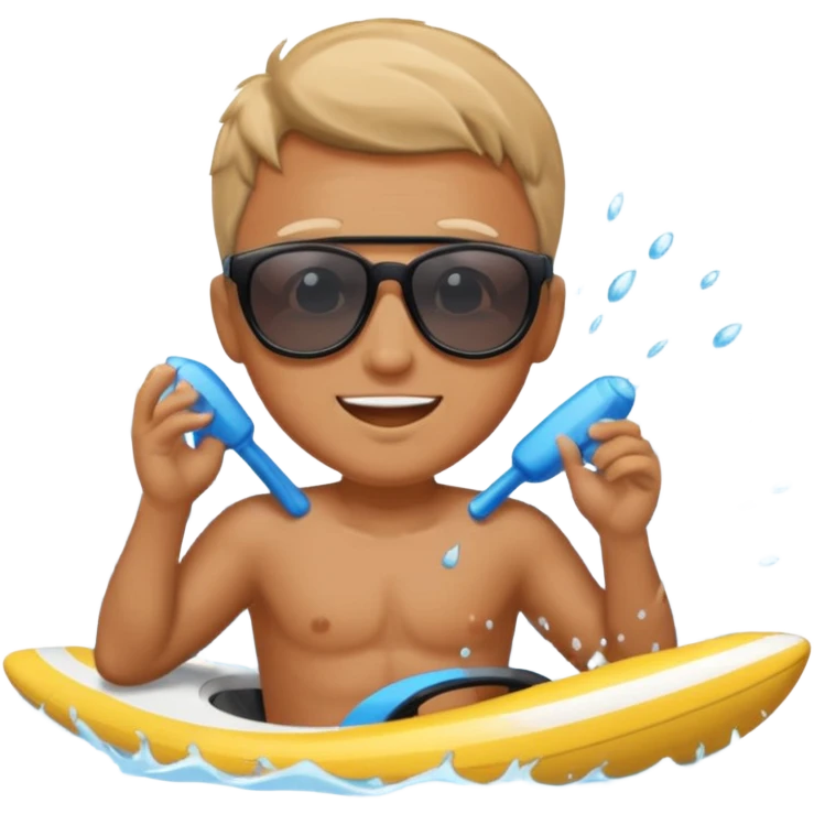 water sports man along with water emoji