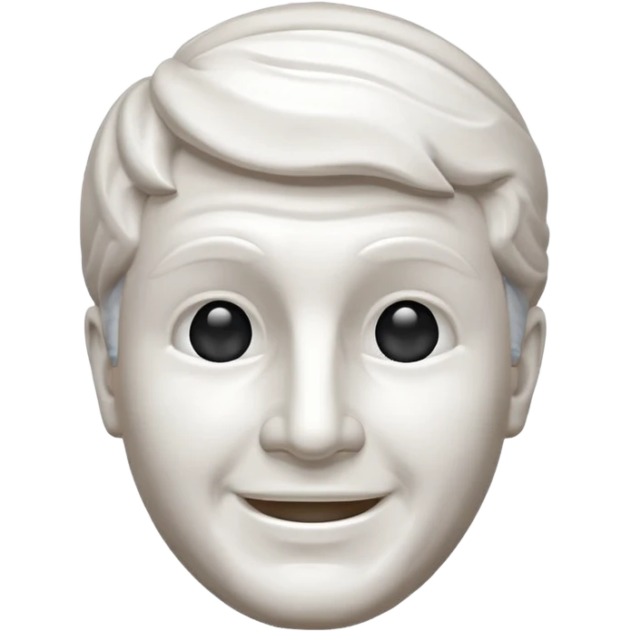 Marble style statue of man head happy full white emoji