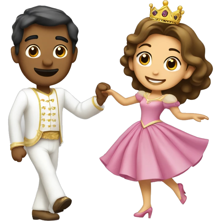 princesa con un príncipe bailando  emoji