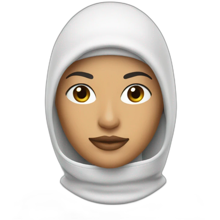Latin woman using Lacoste balaclava emoji