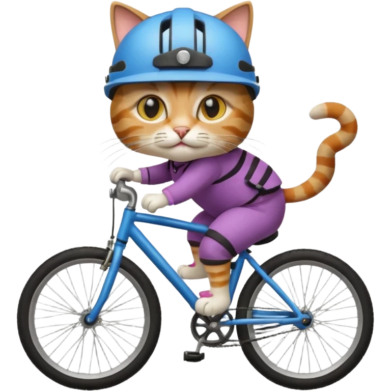 Crazy Cat riding a bicycle emoji