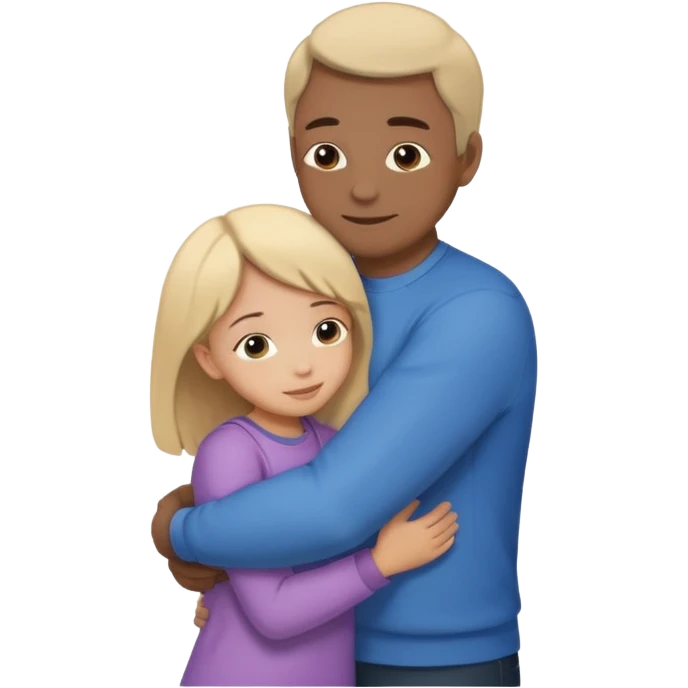 Silueta de Abrazo de apoyo de ae e hija emoji