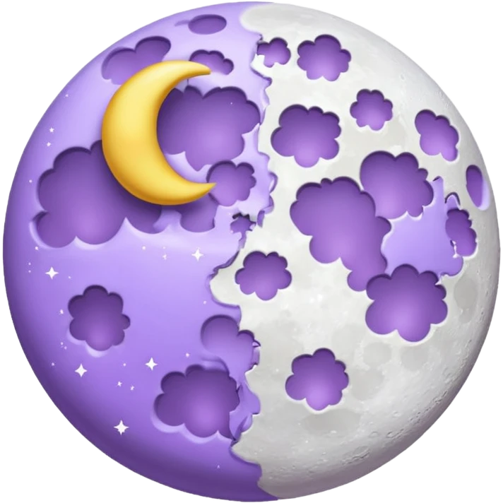 lilac diary moon mais claro emoji