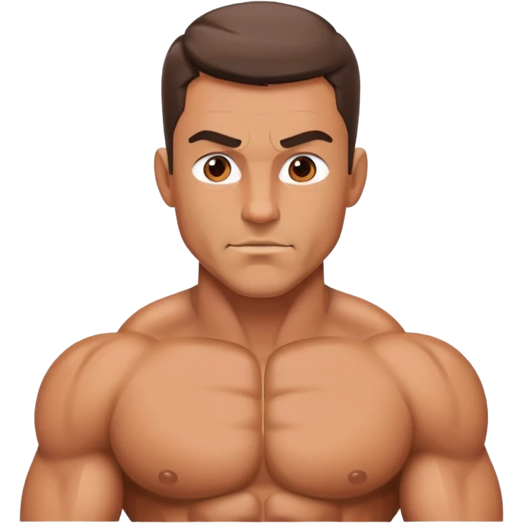 man with exaggerated chest muscles emoji
