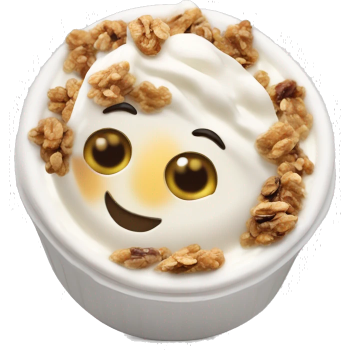 ￼ Greek yogurt with granola ￼￼ emoji