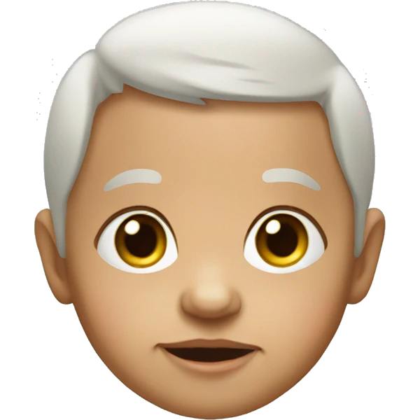 Create an emoji-style image of a baby that has the facial features of an elderly person emoji