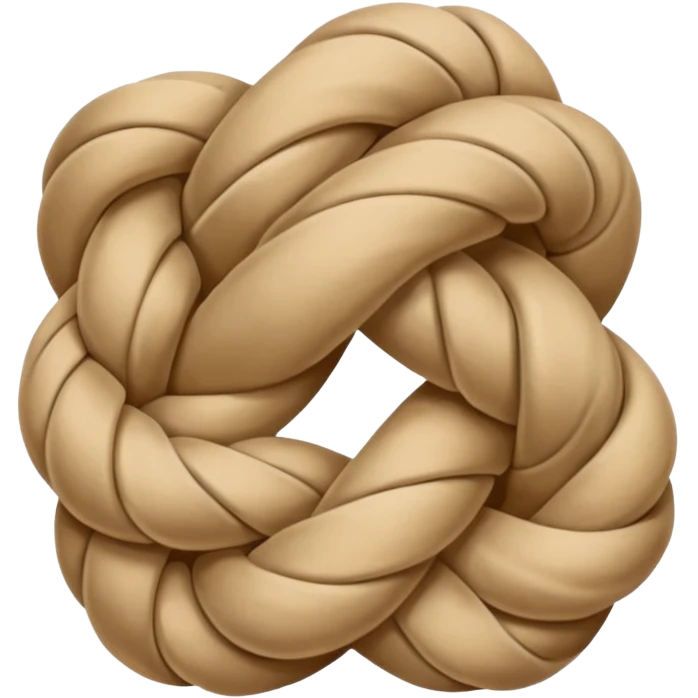 rope tied in a simple knot, rounded edges, cute, soft shading, emoji