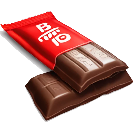 chocolate bar with red sachet that named " beng beng " emoji