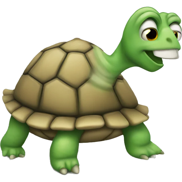 Turtle farting emoji