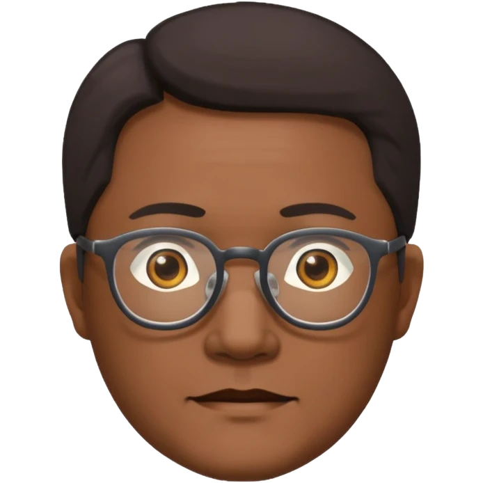 middle aged Asian man with glasses emoji